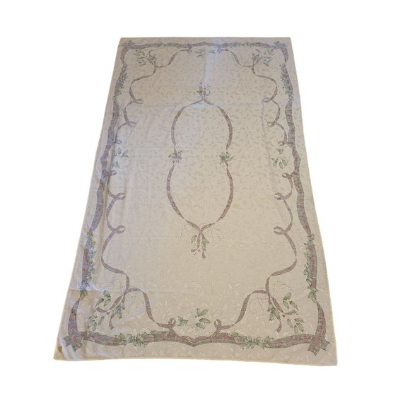 Lenox Rectangular Table Cover and Kitchen Towel Ribbon Holly Set of 2 - Picture 7 of 12
